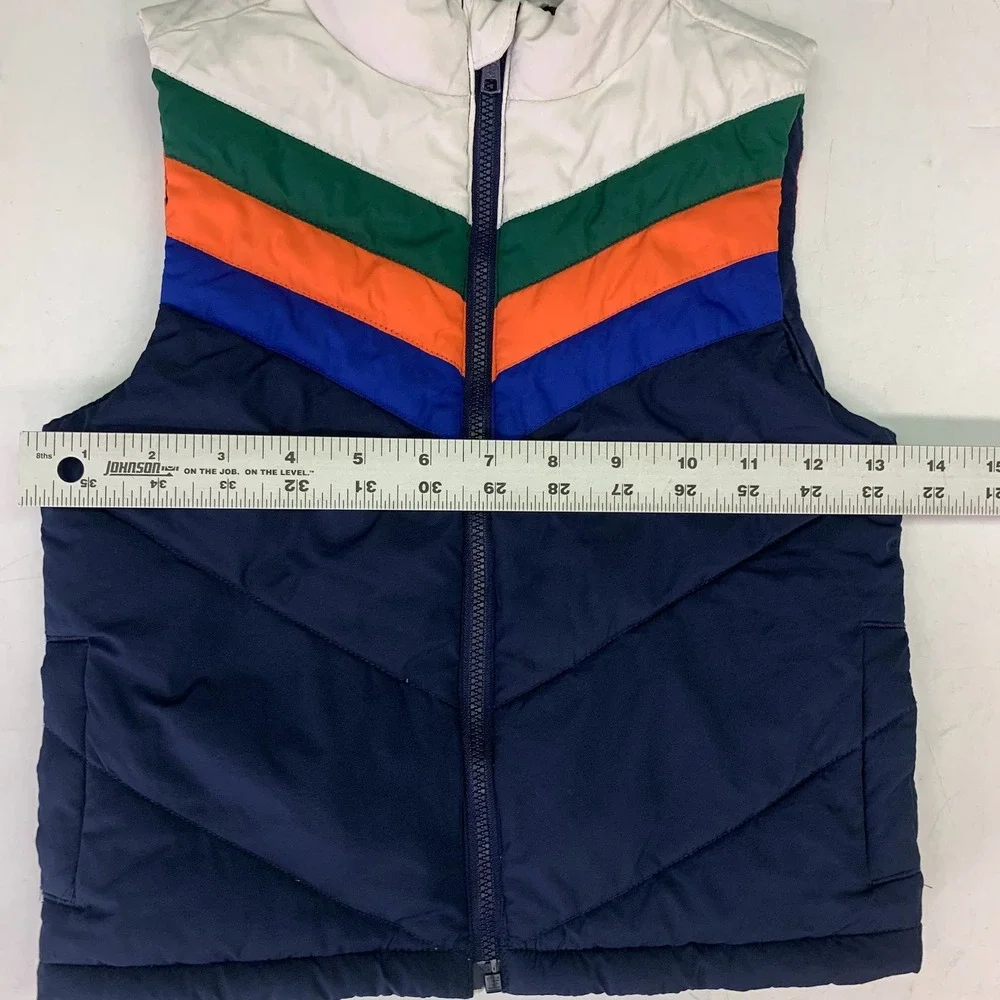 Janie and Jack Kids Retro Chevron Colorblock Puffer Vest Zip Up Size‎ 3/4T